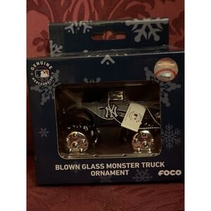 FOCO New York Yankees Blown Glass Monster Truck Ornament Red
